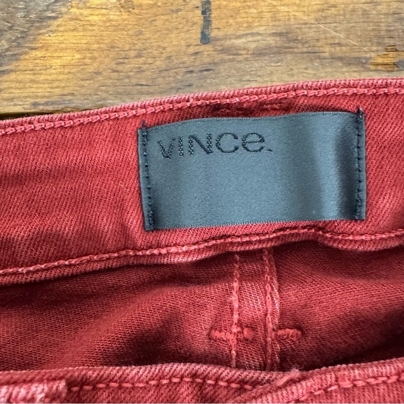 Vince Women’s Skinny Jeans Red Size 26 Mid-Rise Stretch Denim Pants - Picture 2 of 9